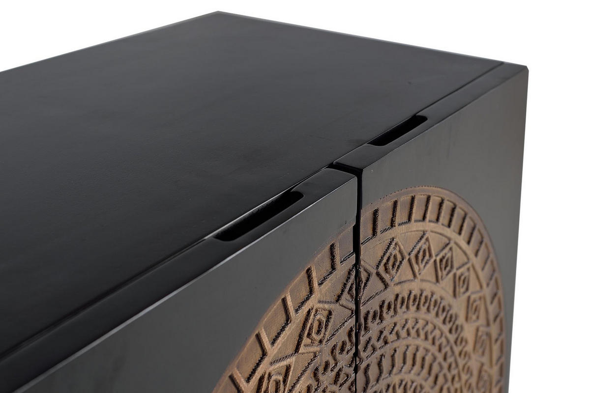 SIDEBOARD aus Mangoholz und Metall - Dunkelbraun, Holz (40/90/145cm) - Giner y Colomer