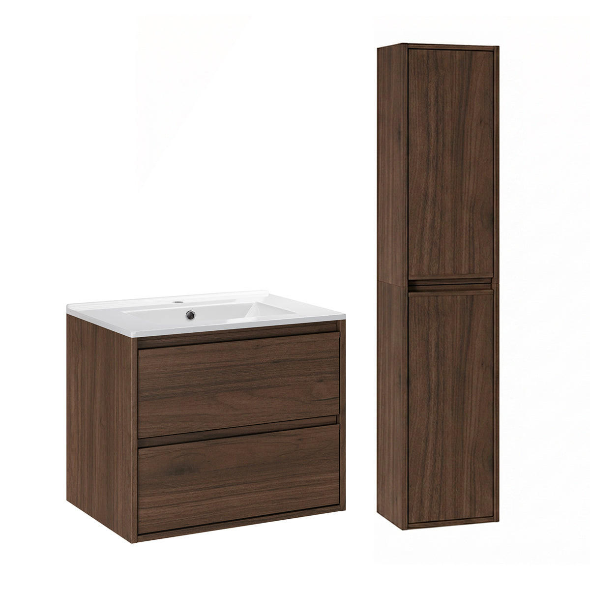 KOUPELNOVÝ NÁBYTEK 61cm Edmé 2er-Set Dřevo - hnědá, kompozitní dřevo (61/52/46cm) - Petits-meubles