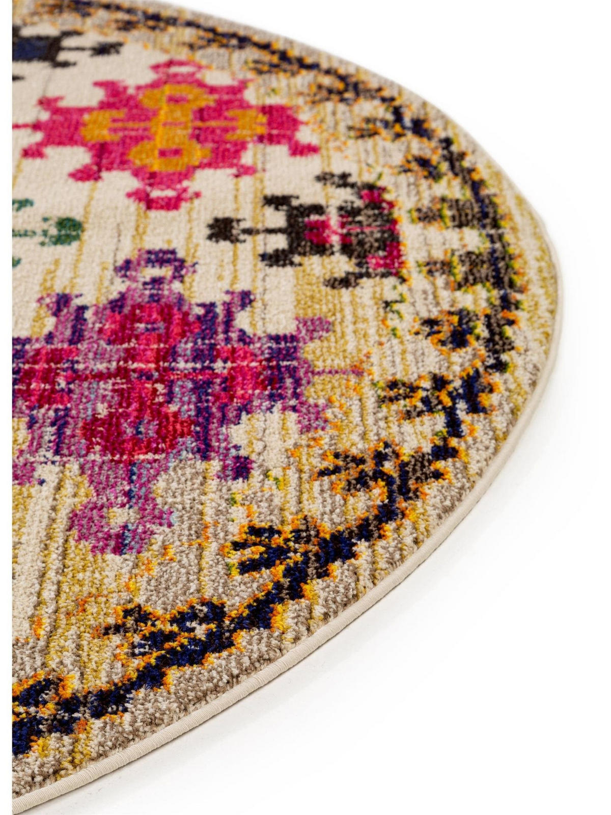 TEPPICH Teppich Casa Bunt/Beige - Beige/Multicolor, Kunststoff (120/1cm) - KUNSTLOFT