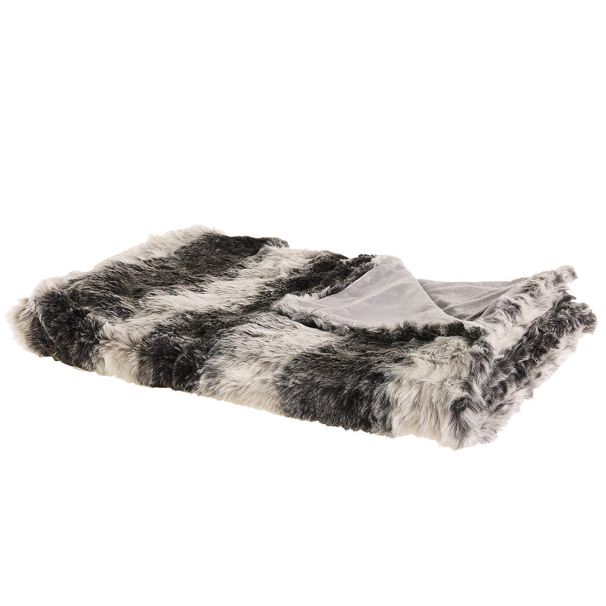 DECKE Grau Taza 180/220 cm - Grau, Textil (180/220cm) - Beliani