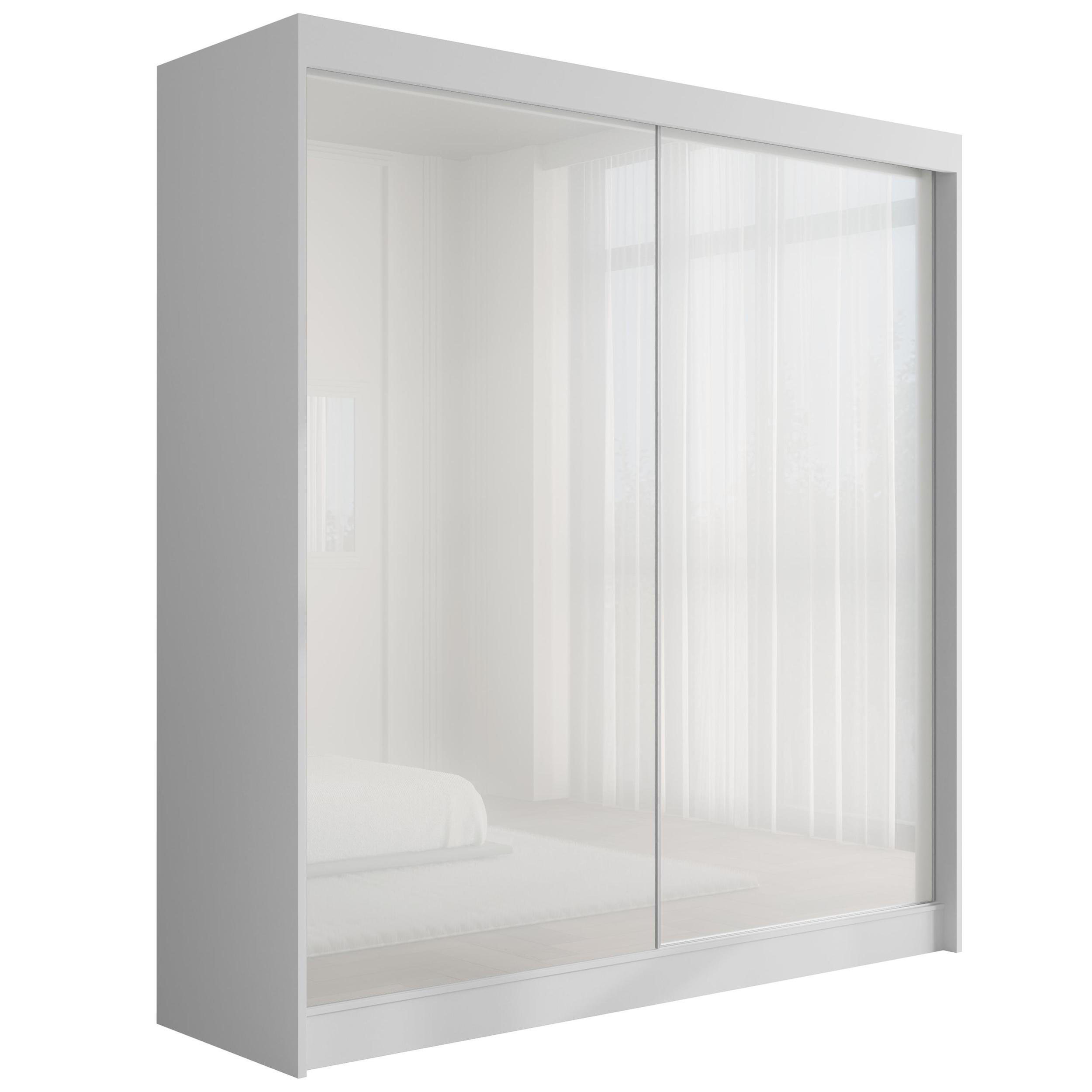 KLEIDERSCHRANK PEKA - 200 cm - Weiß - Weiß, Holzwerkstoff (200/215/61cm) - ALTDECOR