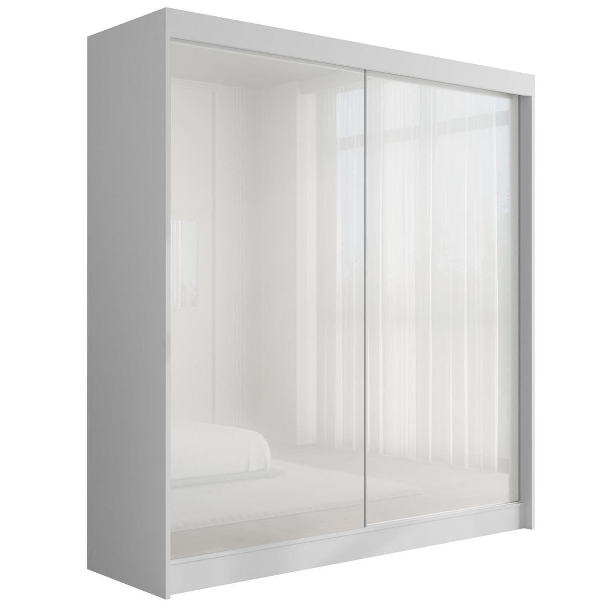 KLEIDERSCHRANK PEKA - 200 cm - Weiß - Weiß, Holzwerkstoff (200/215/61cm) - ALTDECOR
