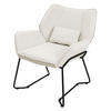 RELAXSESSEL Leinen Weiß - Weiß, Metall (77/85/75cm) - ML-DESIGN