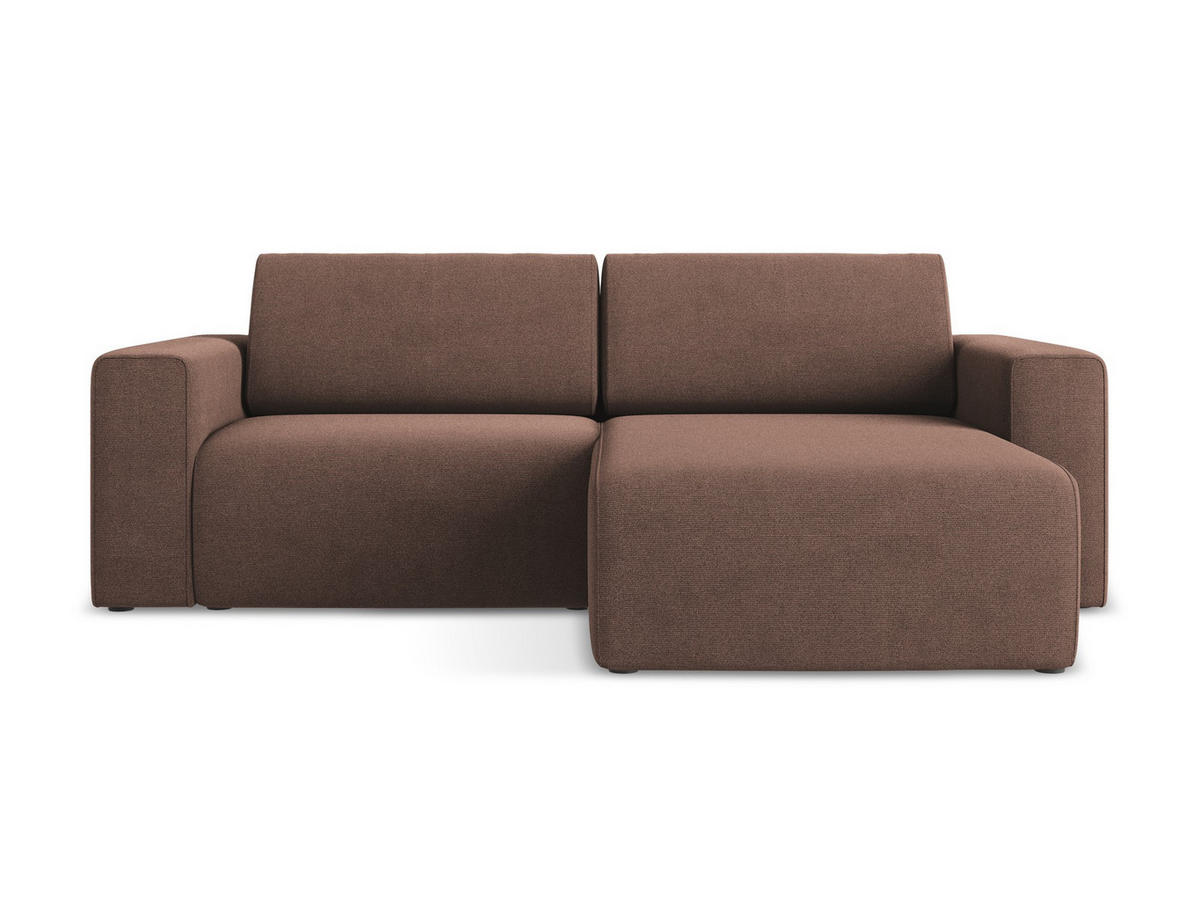 ECKSOFA Rechts Strukturstoff Stoff Pink - Pink/Hellrosa, Kunststoff/Textil (224/167cm) - Makamii