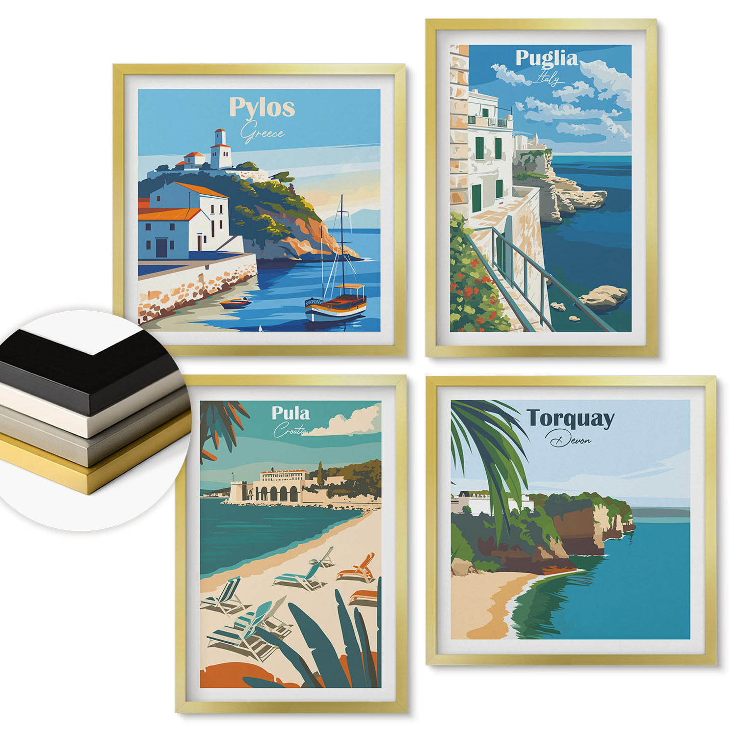 ArtPrintCave Wandbilder Gold 50x50 cm