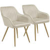 ESSZIMMERSTUHL 2er Set Marilyn 58 x 62 x 82 cm creme/gold - Goldfarben/Creme, Kunststoff (58/82/62cm) - tectake