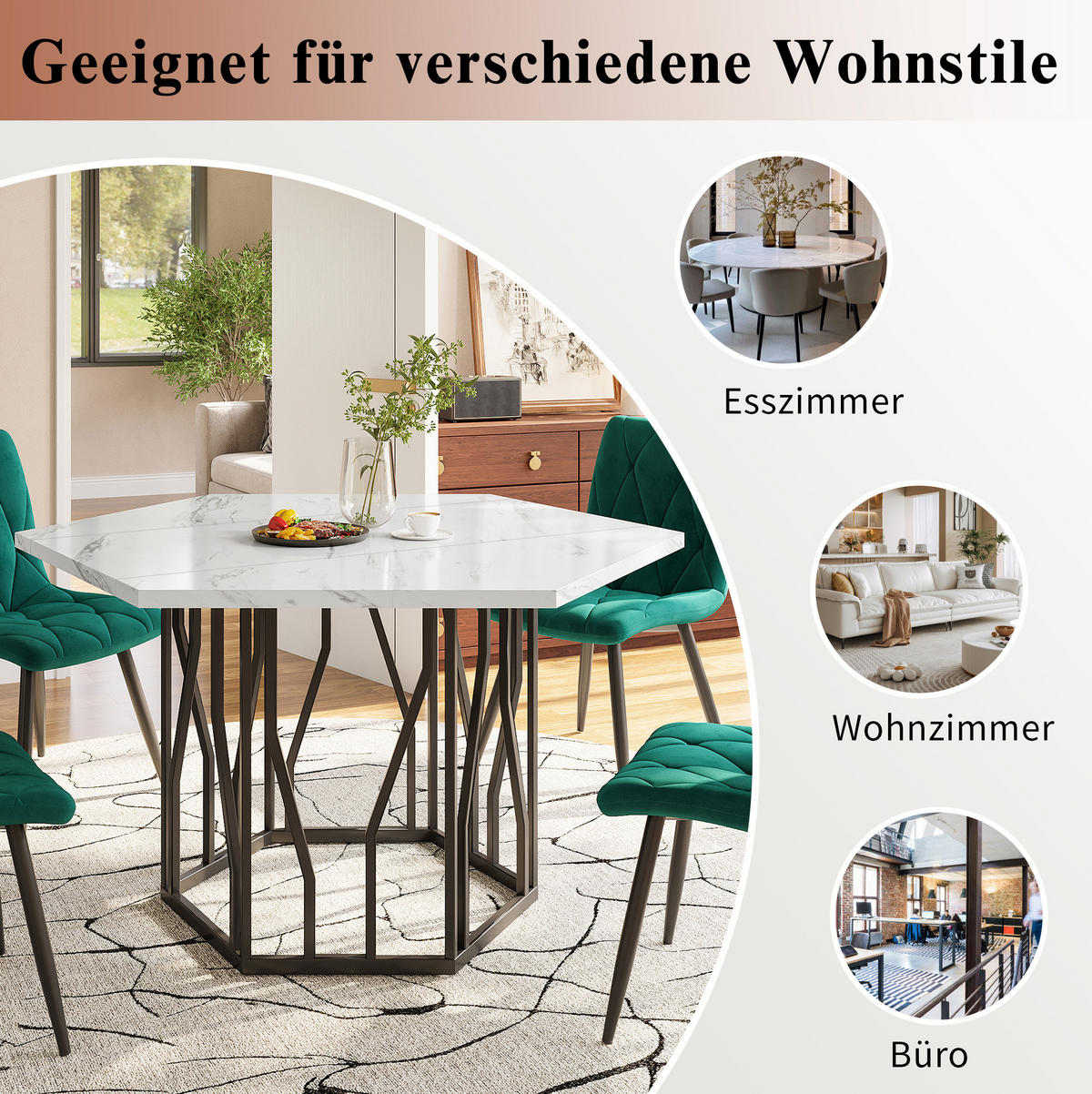 COUCHTISCH 115.5/100 cm schwarz weiß aus MDF und Stahl mit Marmormuster - Schwarz, Holzwerkstoff (115.5/100/75cm) - OKMYHOME