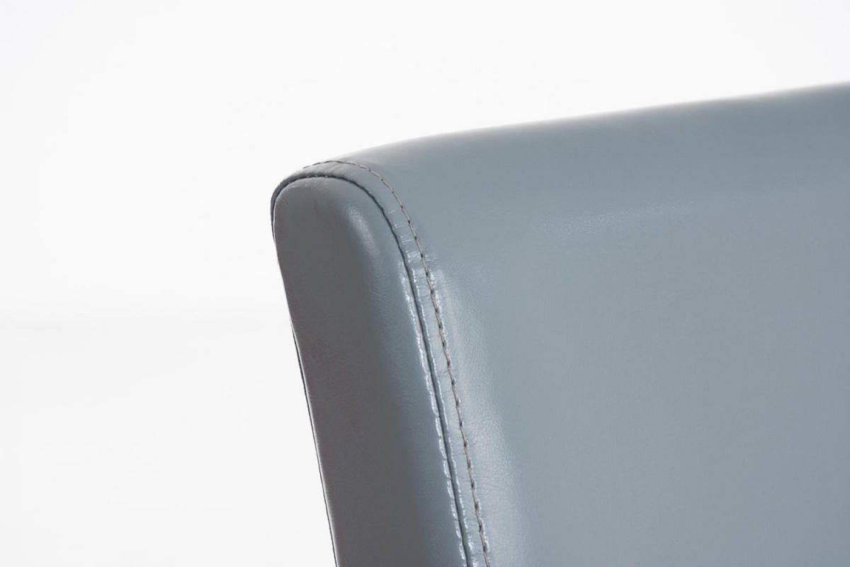 STUHL Lederlook grau - Dunkelbraun/Grau, Holz/Textil (41/91/47cm) - CLP