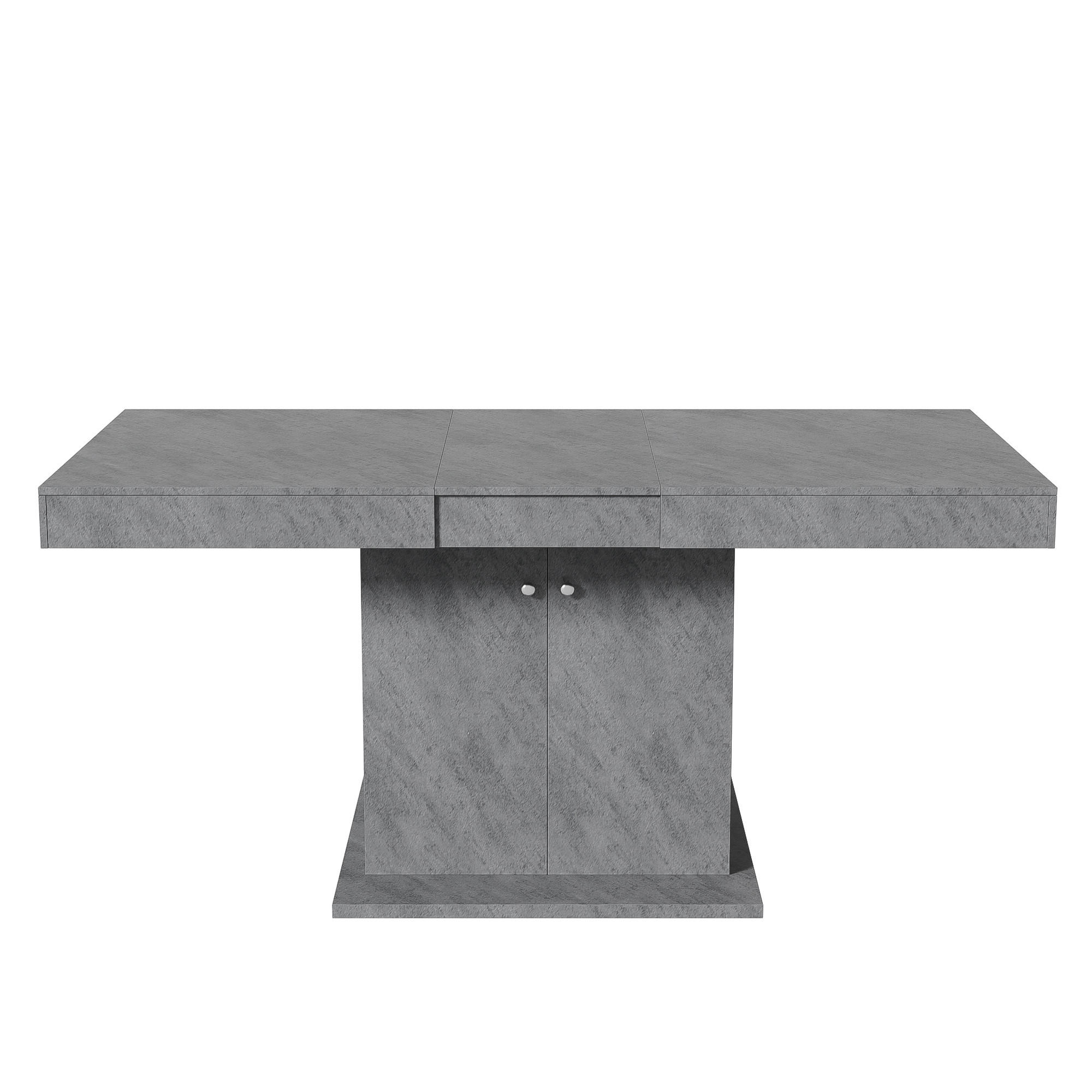 AUSZIEHTISCH Betonoptik 140-180/80/76 cm - Grau, Holz (80/140/76cm) - PANGIVO
