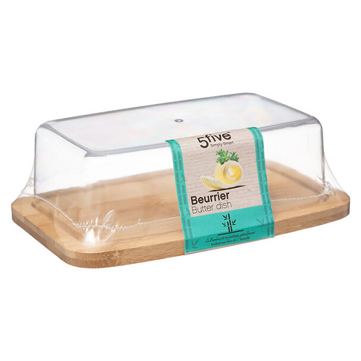 BUTTERDOSE Bamboo, Bambus, Kunststoff, Beige, 151189 - Beige, Holz (12.5/6.3/19cm) - 5five Simply Smart