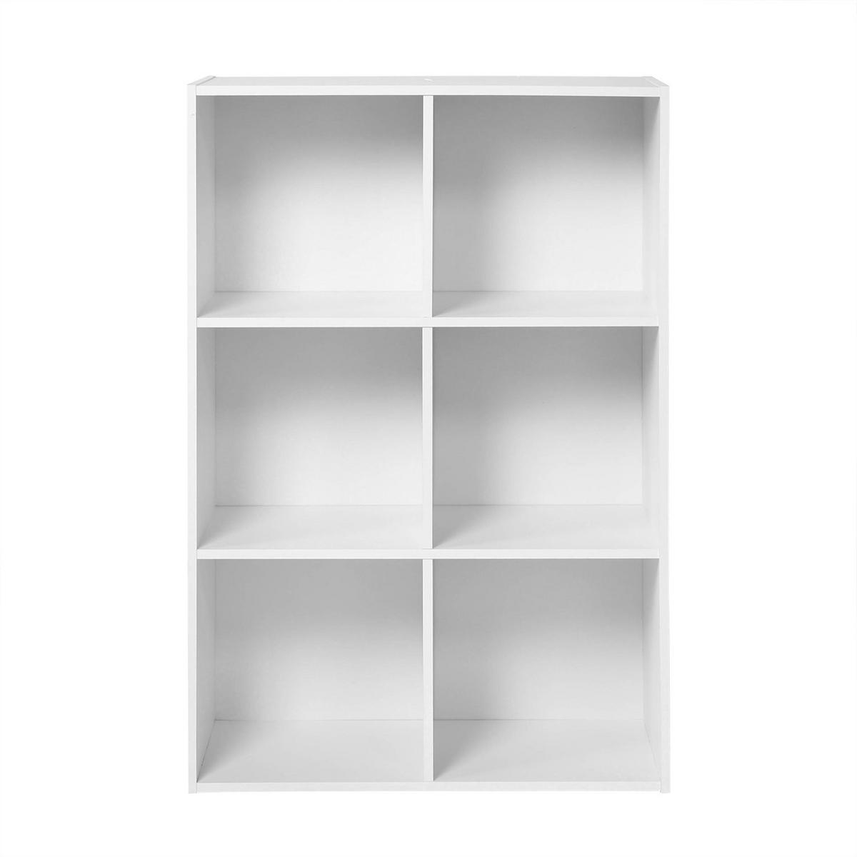 REGAL mit 6 Fächern - H91,5 x L61,5 cm - Weiß, Holzwerkstoff (29.5/91.5/61.5cm) - Calicosy