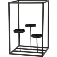 TEELICHTHALTER Basic Schwarz 24/20/36 cm Metall - Schwarz, Metall (36cm) - Mondex