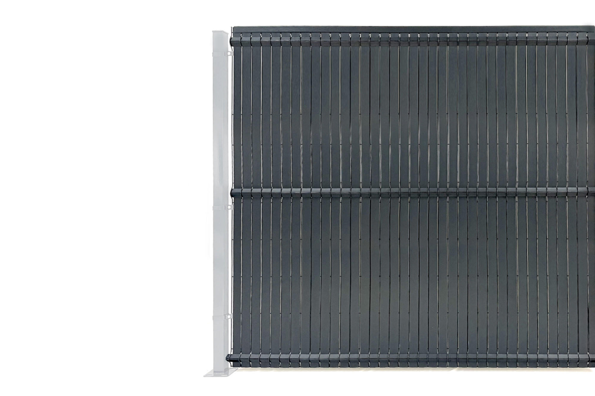 PVC-SICHTSCHUTZLAMELLEN-STEIF-SET Cinto grau 2m H.190cm - Mit clips und Endprofil - Grau, Kunststoff (200/193cm) - Casanoov