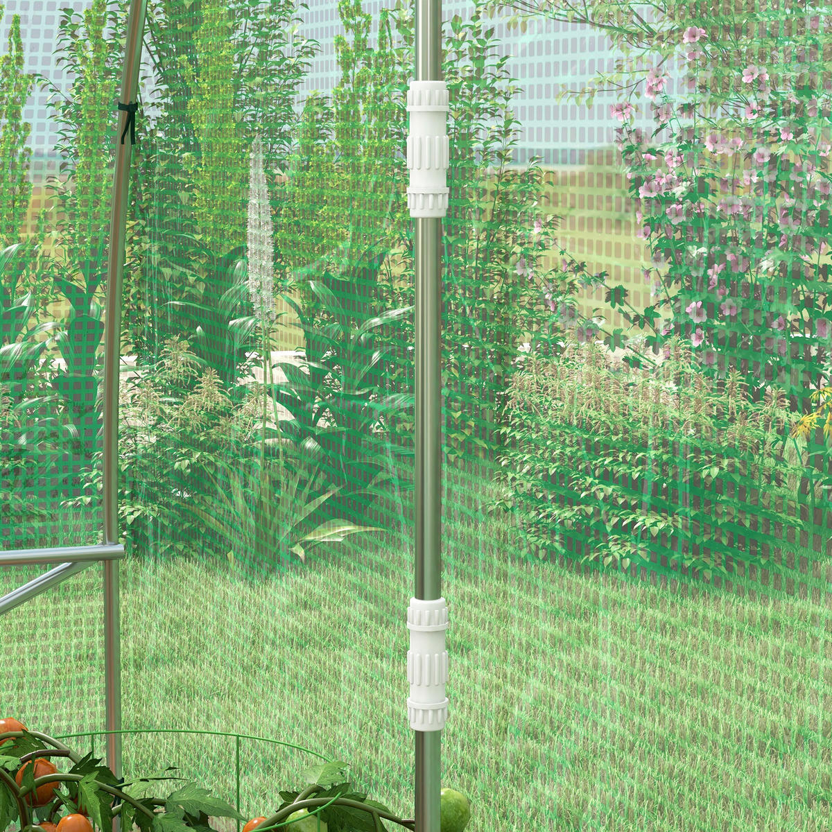 GEWÄCHSHAUS DE-12002 mit integriertem Bewässerungssystem Grün - Grün, Kunststoff (200/197/298cm) - ComfortXL