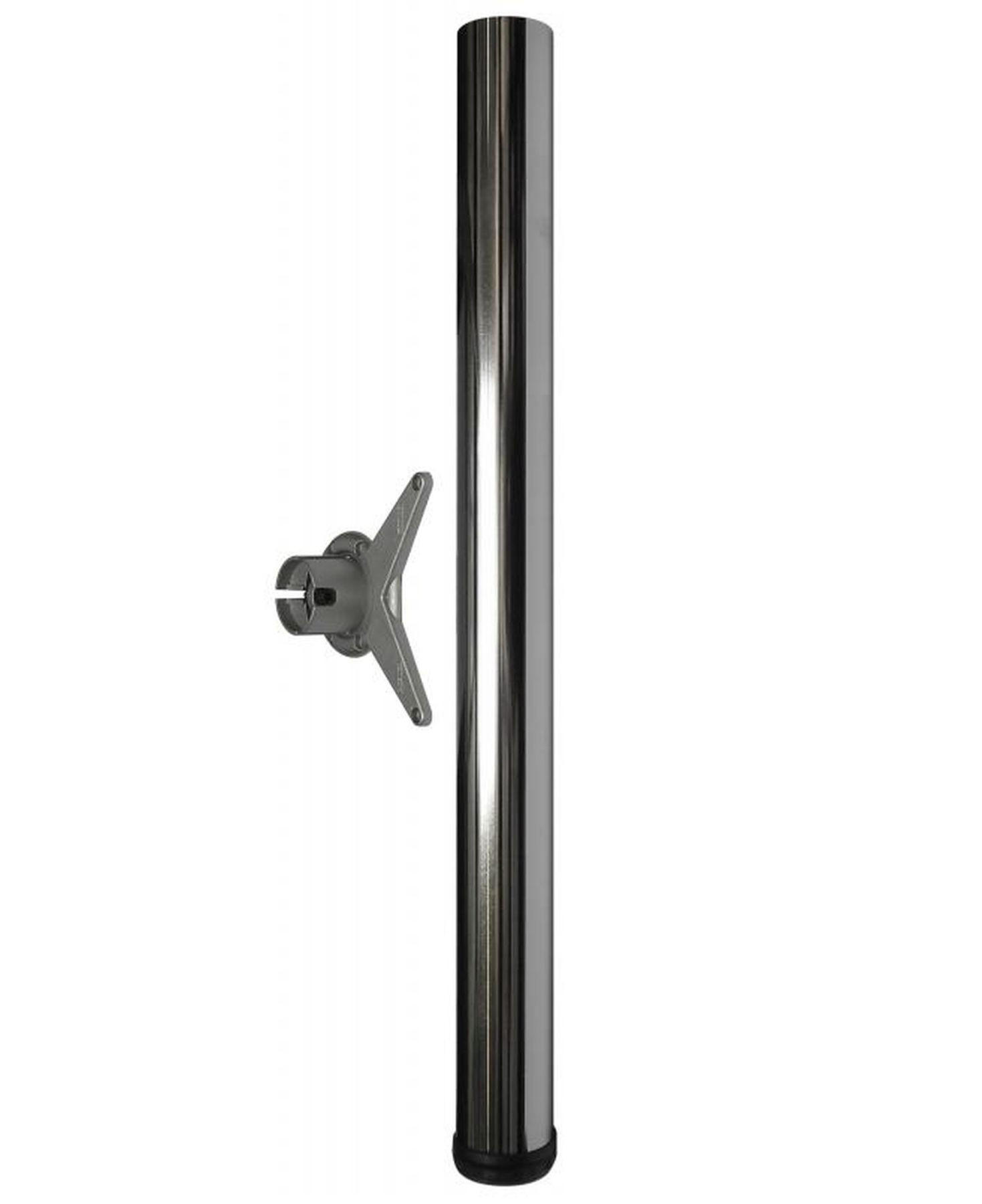 TISCHBEIN Logo 110cm höhenverstellbar + 3cm Möbelbein Tischfuss Chrom glänzend - Chromfarben, Metall (6/110/110cm) - Livingpoint24