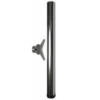 TISCHBEIN Logo 110cm höhenverstellbar + 3cm Möbelbein Tischfuss Chrom glänzend - Chromfarben, Metall (6/110/110cm) - Livingpoint24