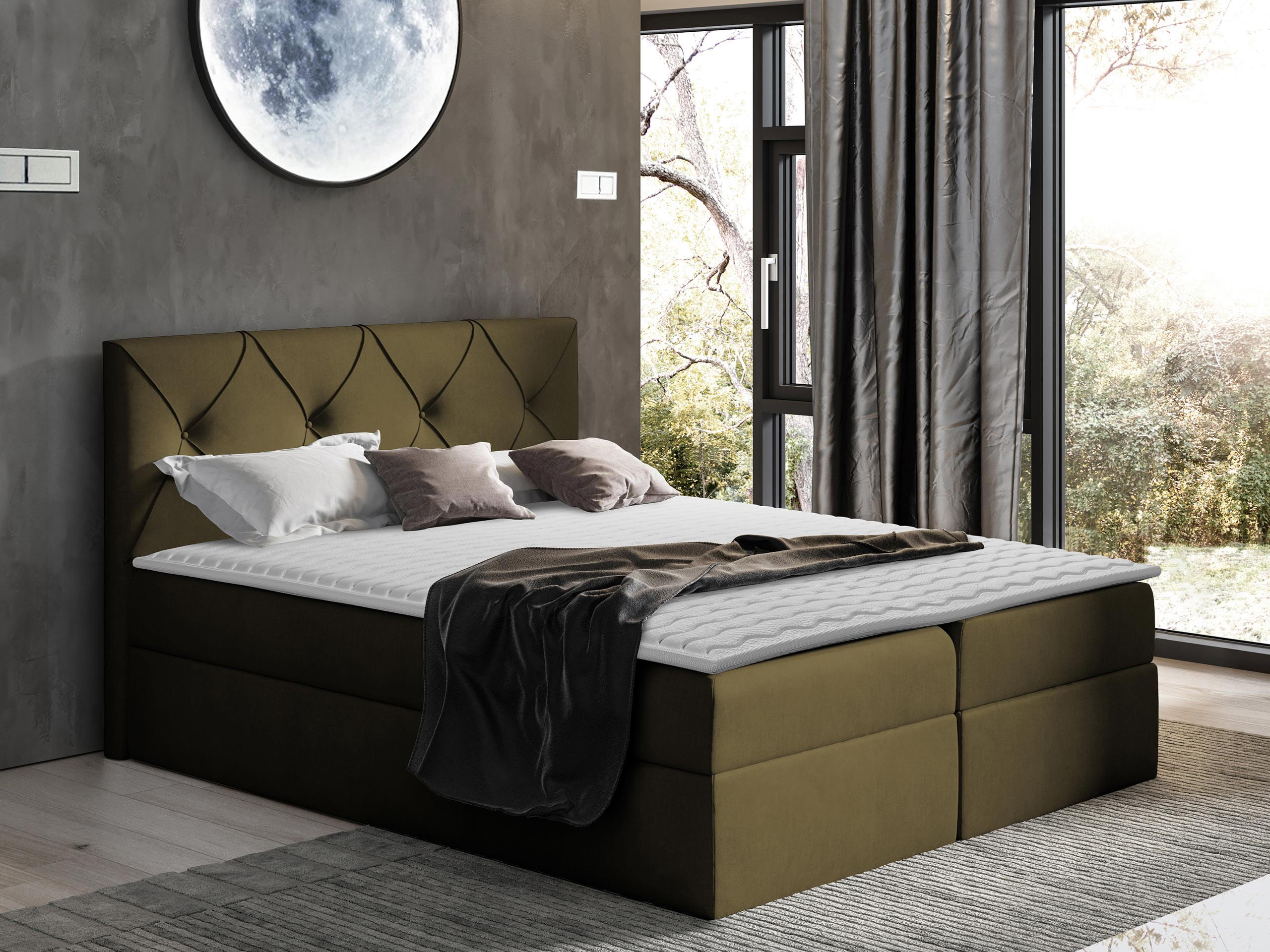 BOXBETT Crystal - Grün, Holz (200/200cm) - MIRJAN24