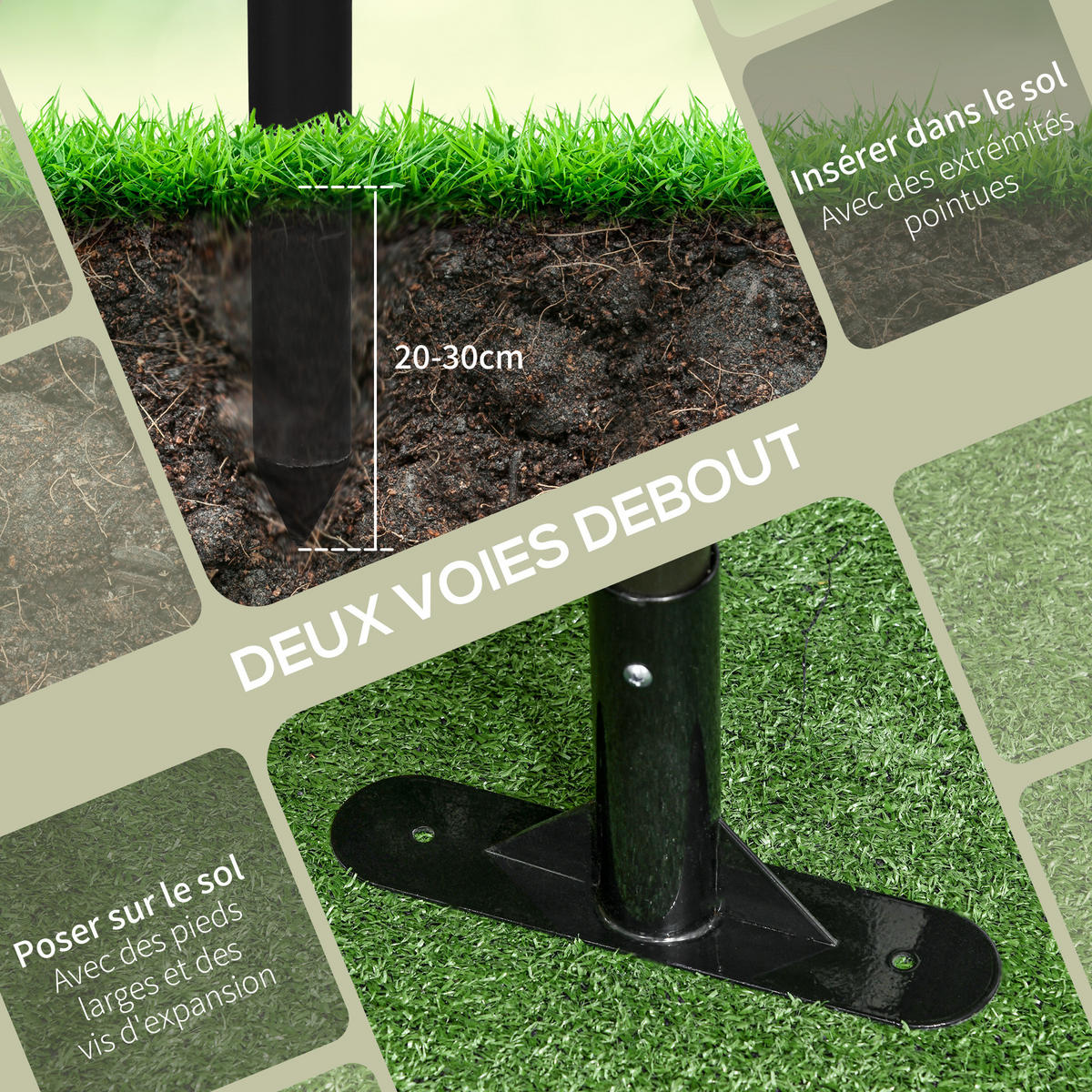 GARTENSICHTSCHUTZ,MODULAR Metall mit Füßen/Erdspießen 93x22x150cm - Schwarz, Metall (93/150cm) - Vallsero