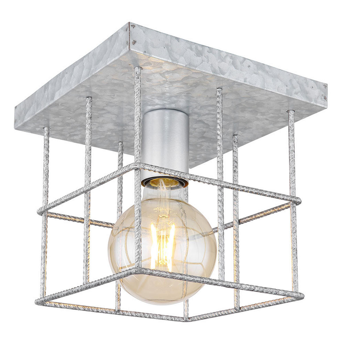 LED DECKENLEUCHTE MERRIL Silber Metall - Silberfarben, Metall (20/20/20cm) - Globo Lighting