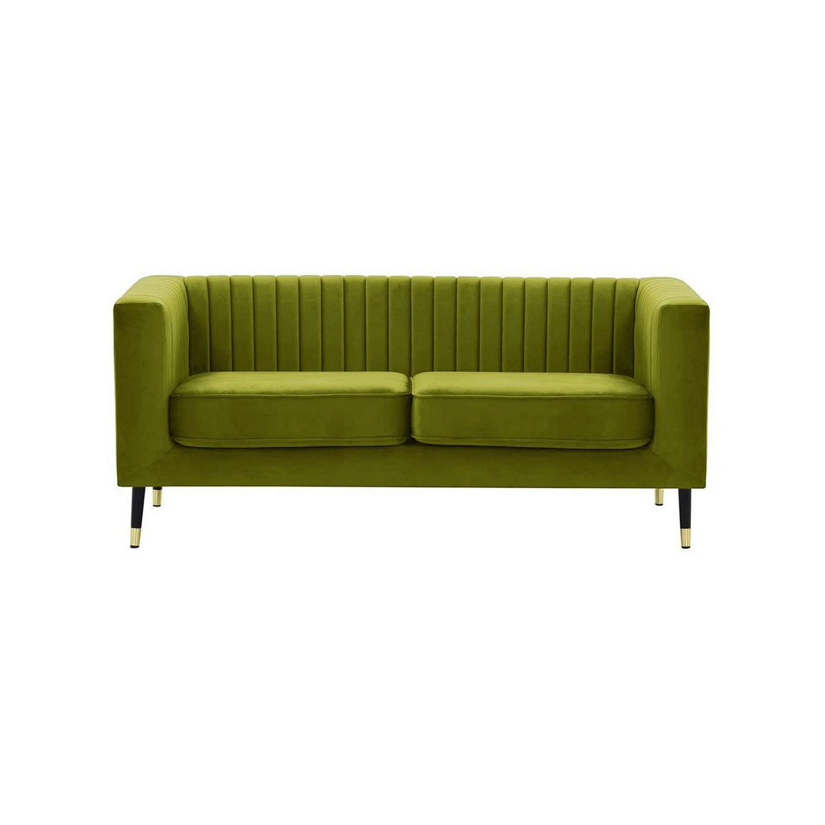 ZWEISITZER-SOFA Slender-Velluto 9 - Olivgrün, Holz/Textil (170/71/83cm) - SLF24