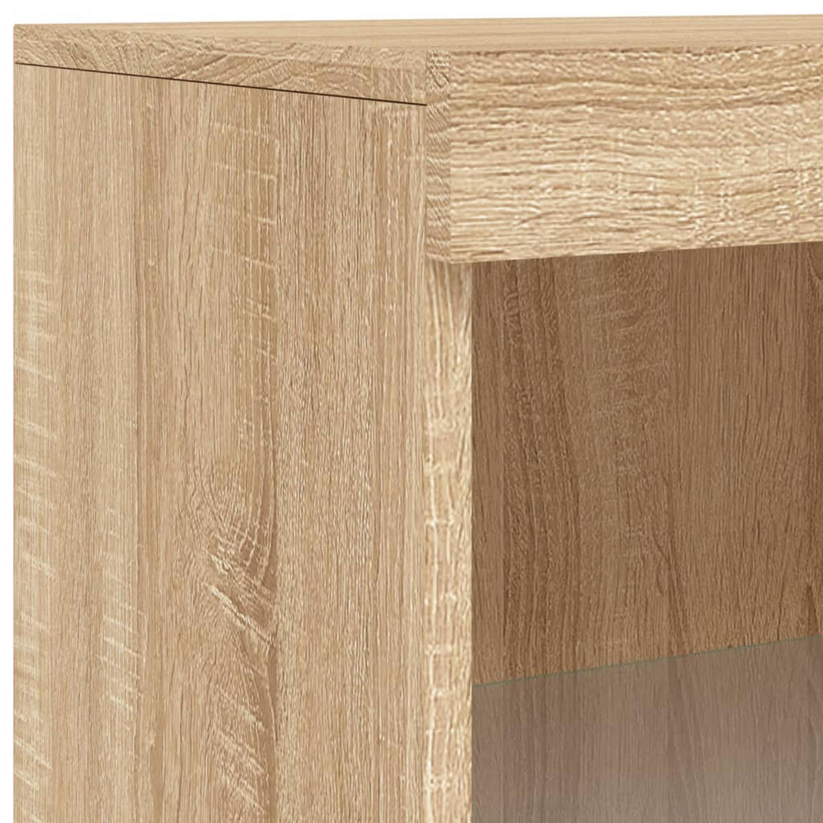 SIDEBOARD mit LED-Licht, 2 Türen 60,5/37/100 cm aus Holzwerkstoff Sonoma-Eiche Dekor - Sonoma Eiche, Holz (60.5/100/37cm) - vidaXL