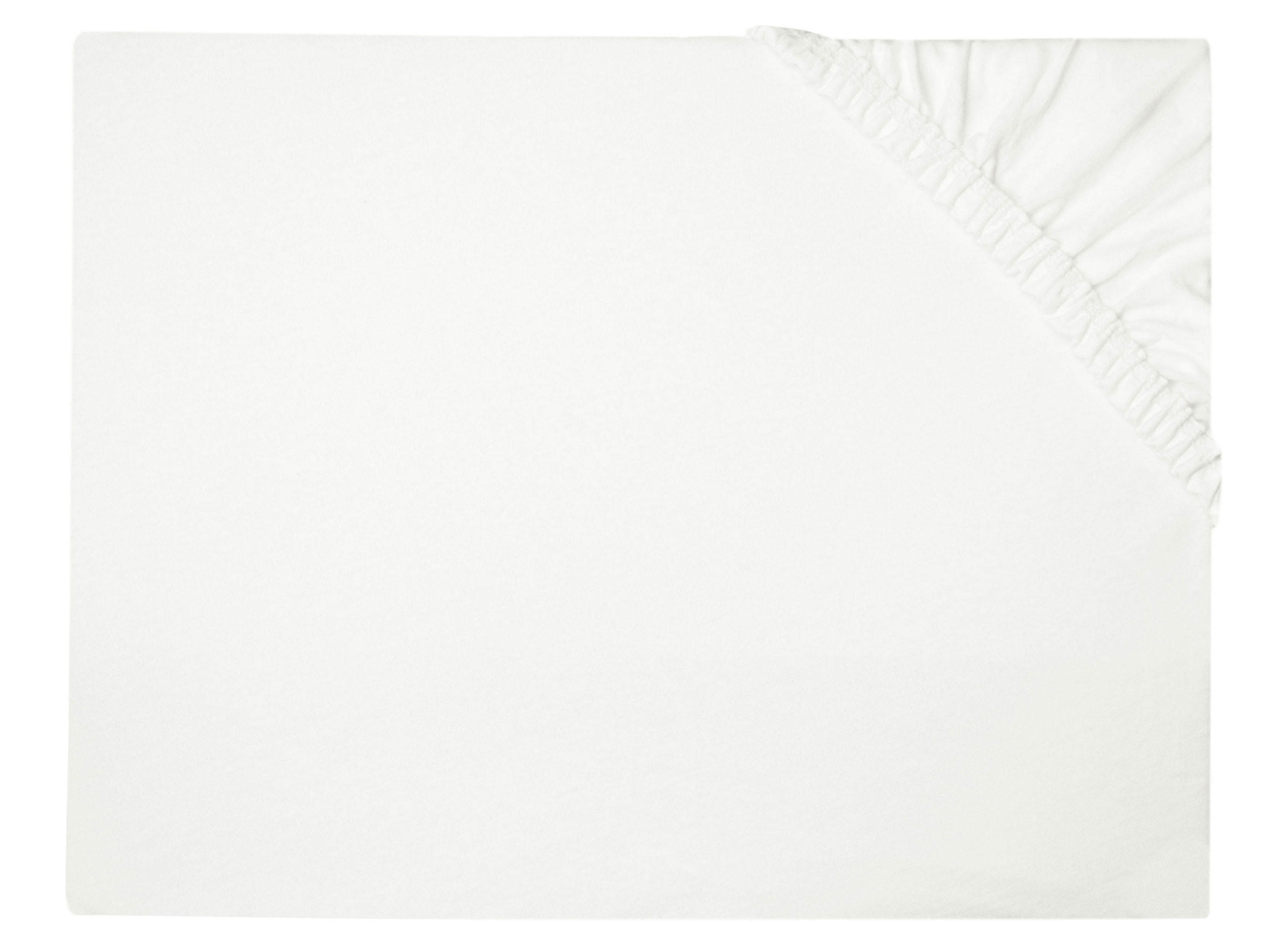 SPANNBETTLAKEN, 200x200 cm, 95% Baumwolle, 5% Elastan, Weiß - Weiß, Textil (200/200cm) - Zollner