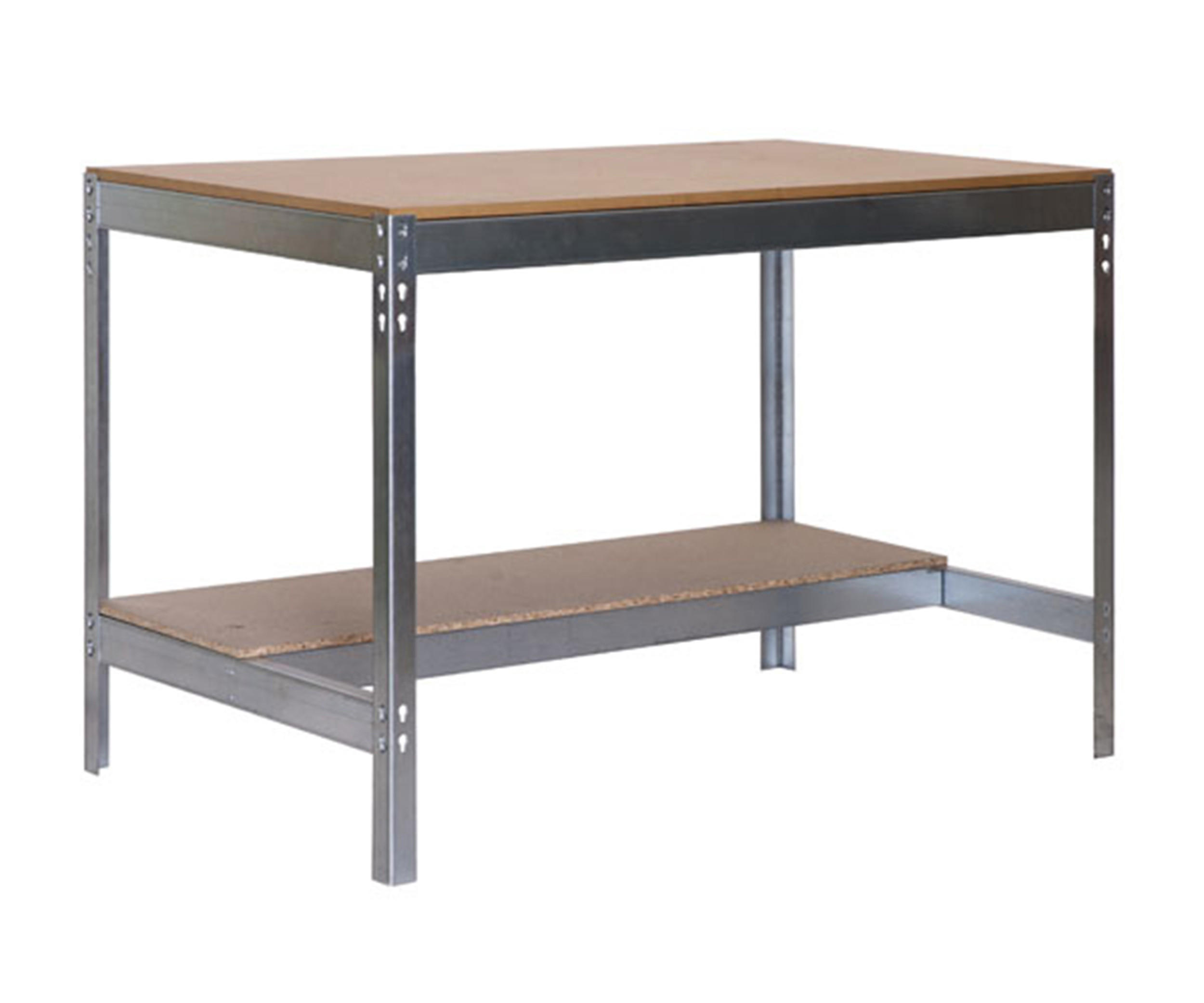 WERKBANK Buffalo HxBxT 84 x 120 x 61 cm Traglast 600 kg Verzinkt - Silberfarben, Holz (120/84/61cm) - PROREGAL