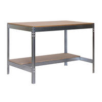 WERKBANK Buffalo HxBxT 84 x 120 x 61 cm Traglast 600 kg Verzinkt - Silberfarben, Holz (120/84/61cm) - PROREGAL