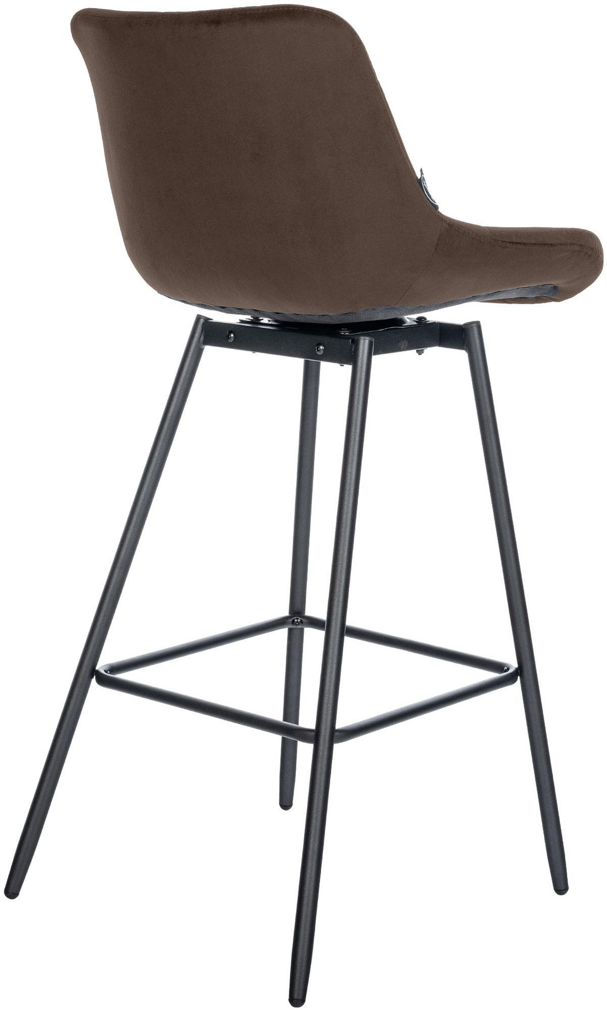 BARHOCKER Samt braun - Schwarz/Braun, Textil/Metall (49/105/56cm) - CLP
