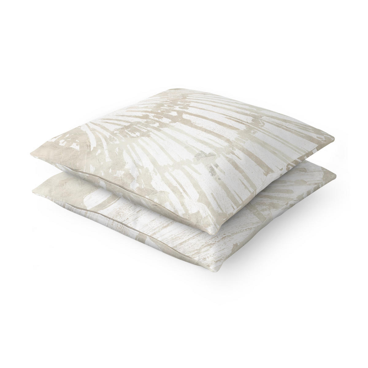 DEKOKISSEN 2er-Set Muschel Silhouetten Duo auf Leinen 40/40 cm - Eichefarben, Textil (40/40cm) - Bilderwelten