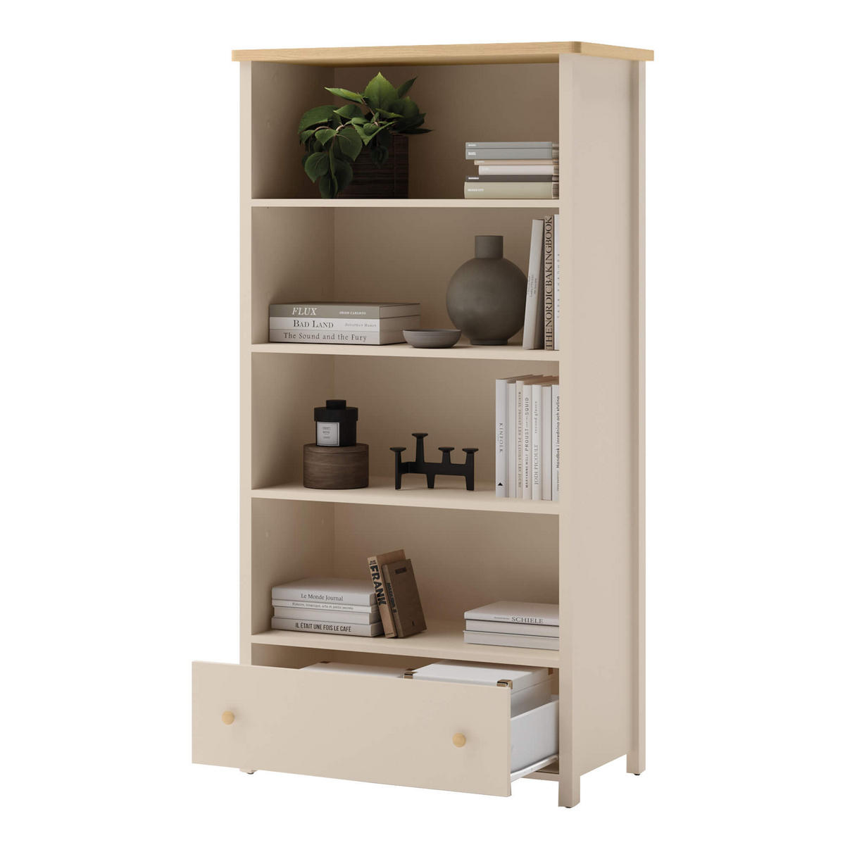 STANDREGAL STORY 2 - Eichefarben/Beige, Holzwerkstoff (85/171/42cm) - Meblini