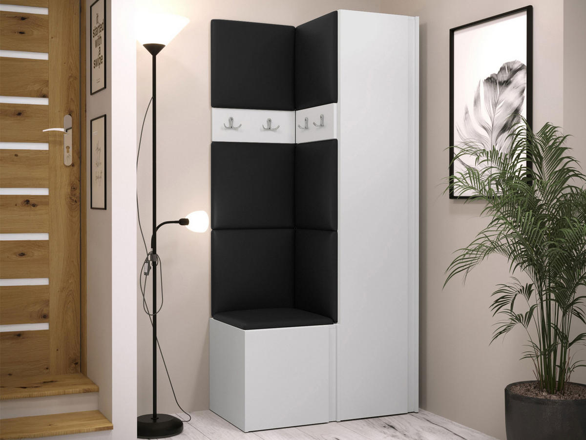 GARDEROBEN-SET Orion XXIV - Schwarz/Weiß, Holzwerkstoff/Kunststoff (82/186/46cm) - MIRJAN24