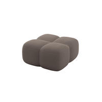 POUF Miko-Puf 90x90x45 cm Braun Bouclé Modular Sitzhocker - Dunkelbraun/Schwarz, Holzwerkstoff/Kunststoff (90/43/90cm) - ALTDECOR