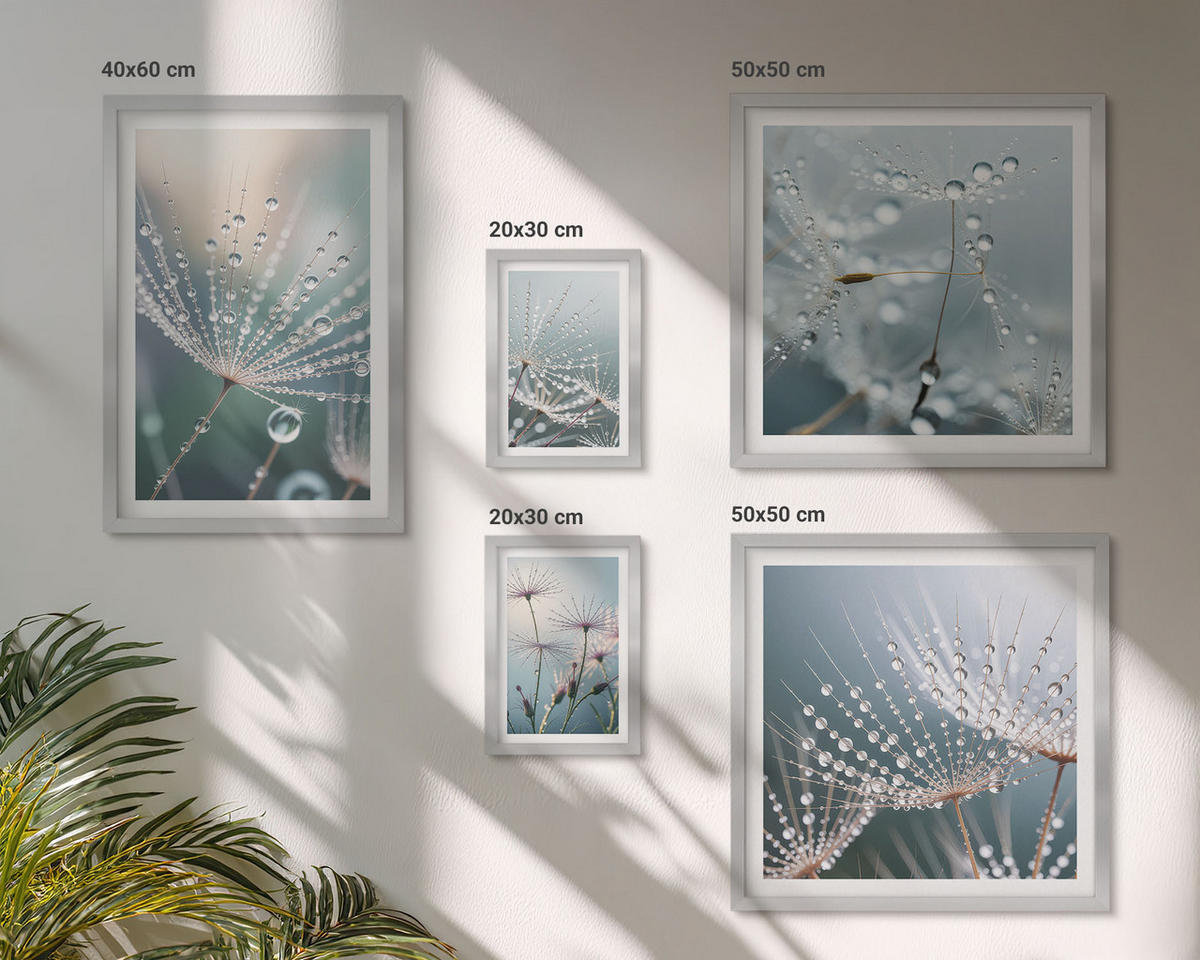 WANDBILDER 5er Set - 50x50 cm & 20x30 cm & 40x60 cm Silberner Rahmen - Lineare abstrakte Motive - Silberfarben, Kunststoff (40/60cm) - ArtPrintCave
