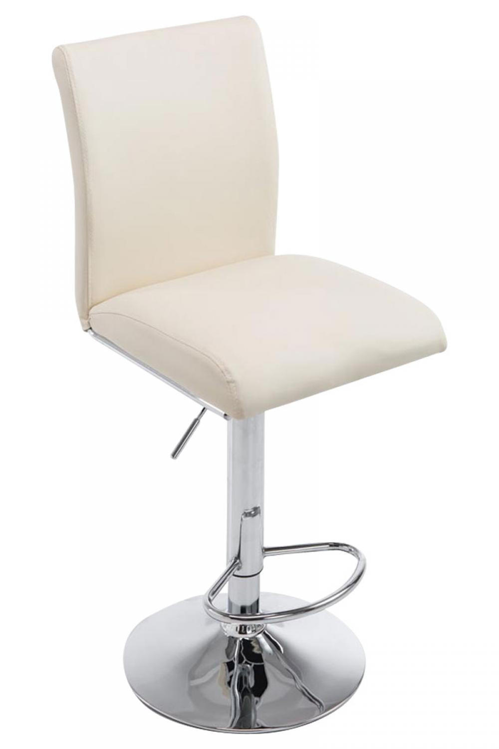 BARHOCKER Lederlook creme - Chromfarben/Creme, Textil/Metall (38.5/95/47cm) - CLP