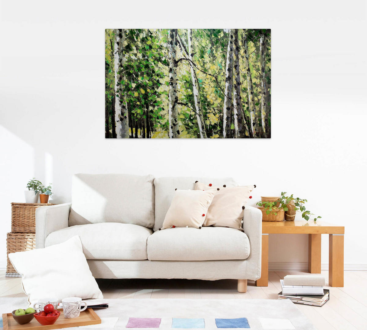 ÖLGEMÄLDE 123/83 cm - Grün, Holz/Textil (3/83cm) - KUNSTLOFT