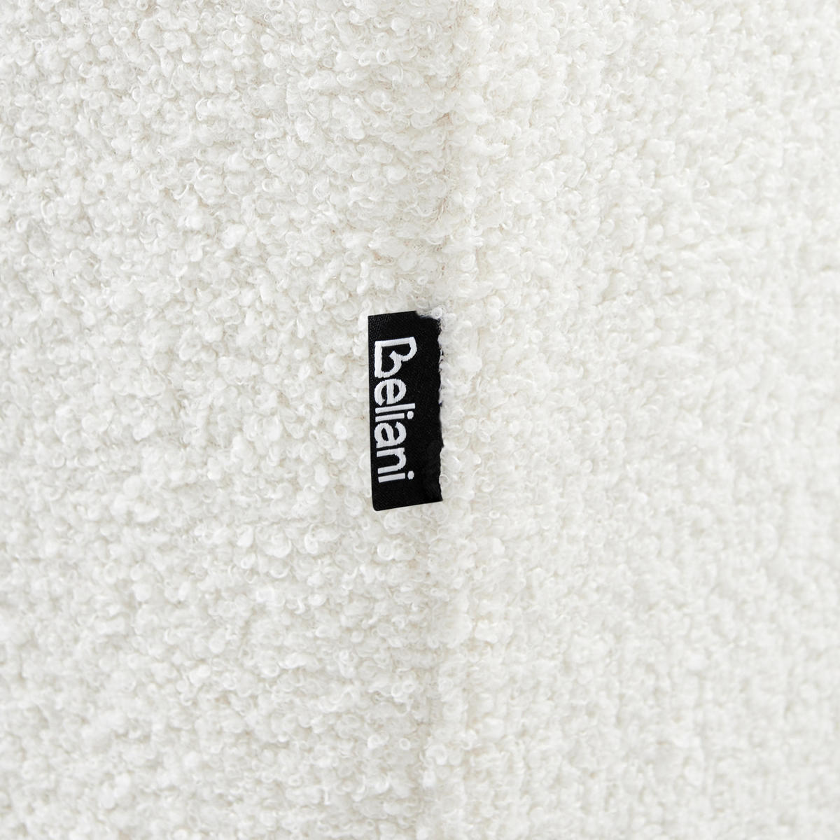 OTTOMANE Bouclé Weiß Lungo - Weiß, Textil (80/35/80cm) - Beliani