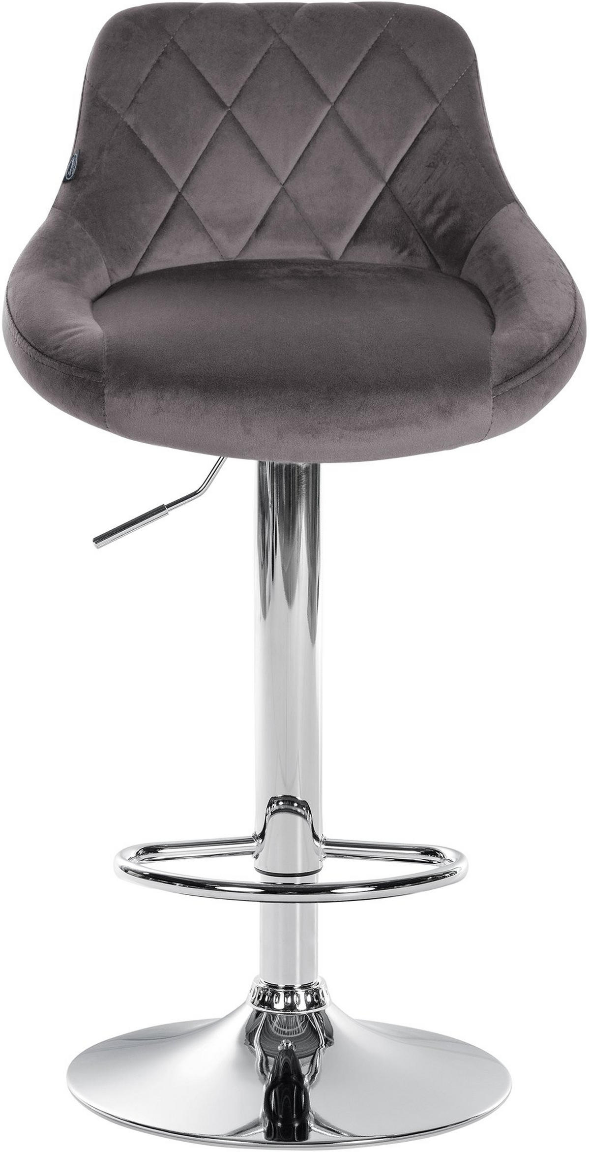 BARHOCKER Stoff grau - Chromfarben/Grau, Textil/Metall (46/83/49cm) - CLP
