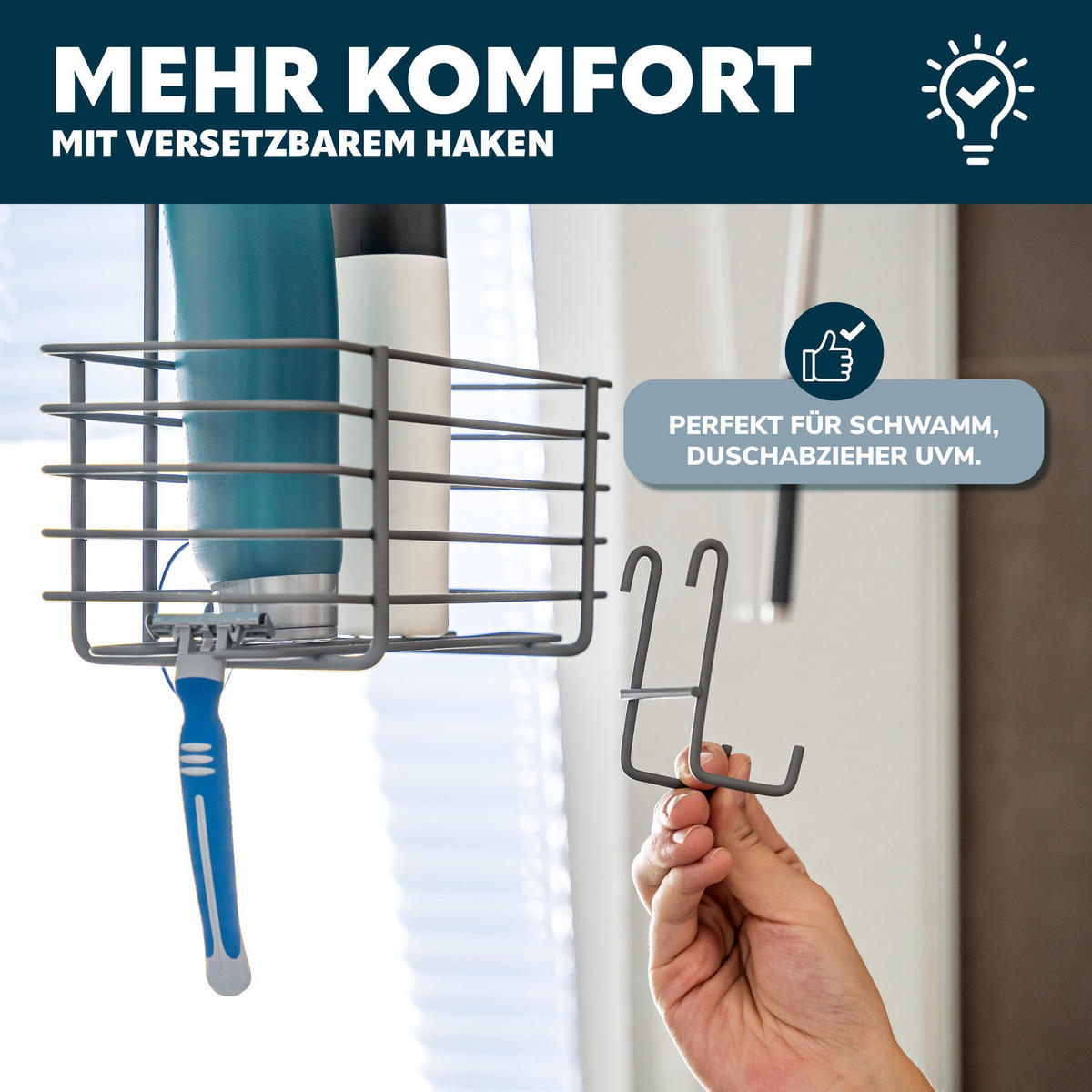 DUSCHREGAL, grau - Grau, Metall (23/42/10.5cm) - bremermann