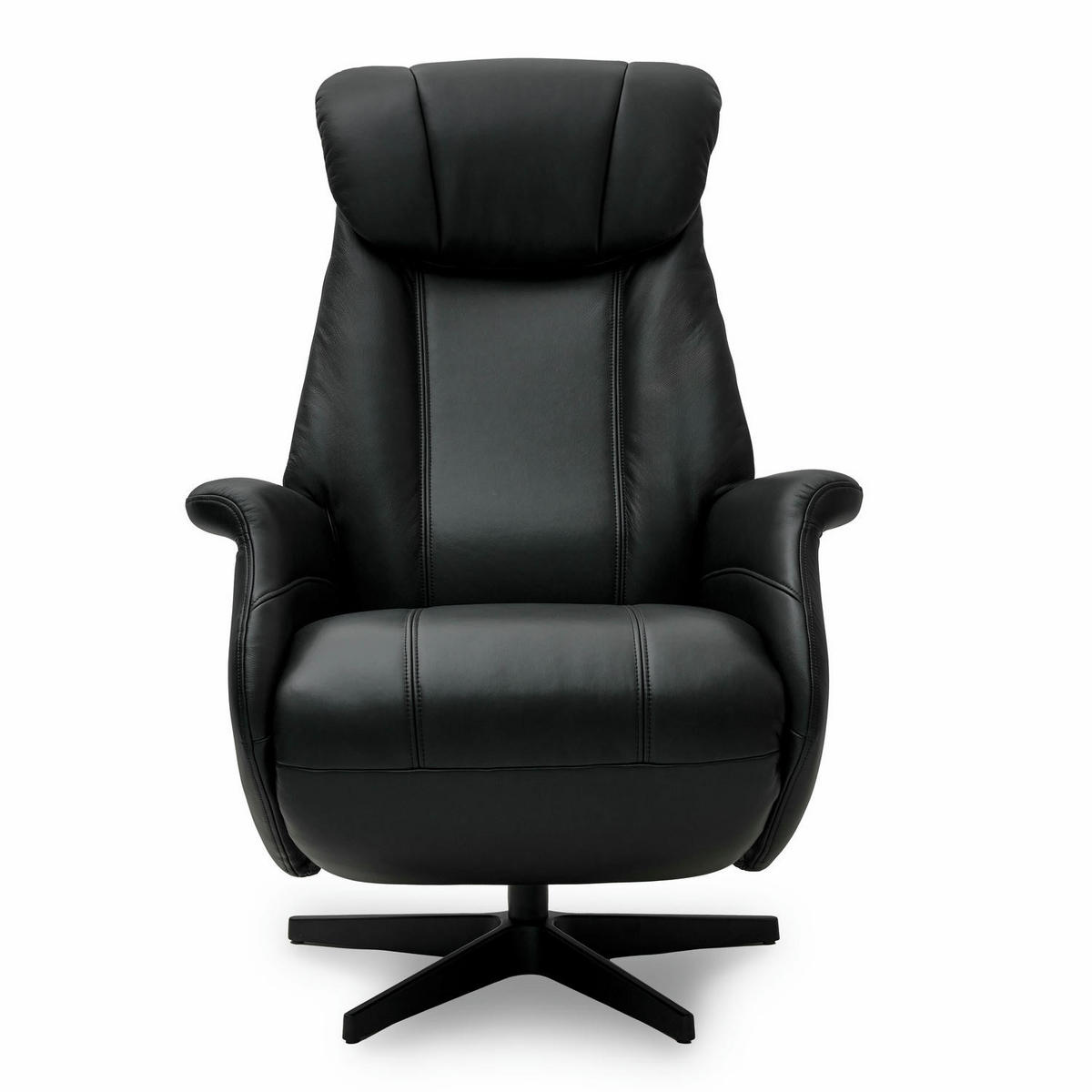 RELAXSESSEL Echtleder Schwarz - Schwarz, Leder/Metall (76/115/83cm) - Furnhouse