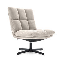 DREHSESSEL Tao aus moderner Cord beigem - Beige/Schwarz, Textil/Metall (66/92/79cm) - Sicaan