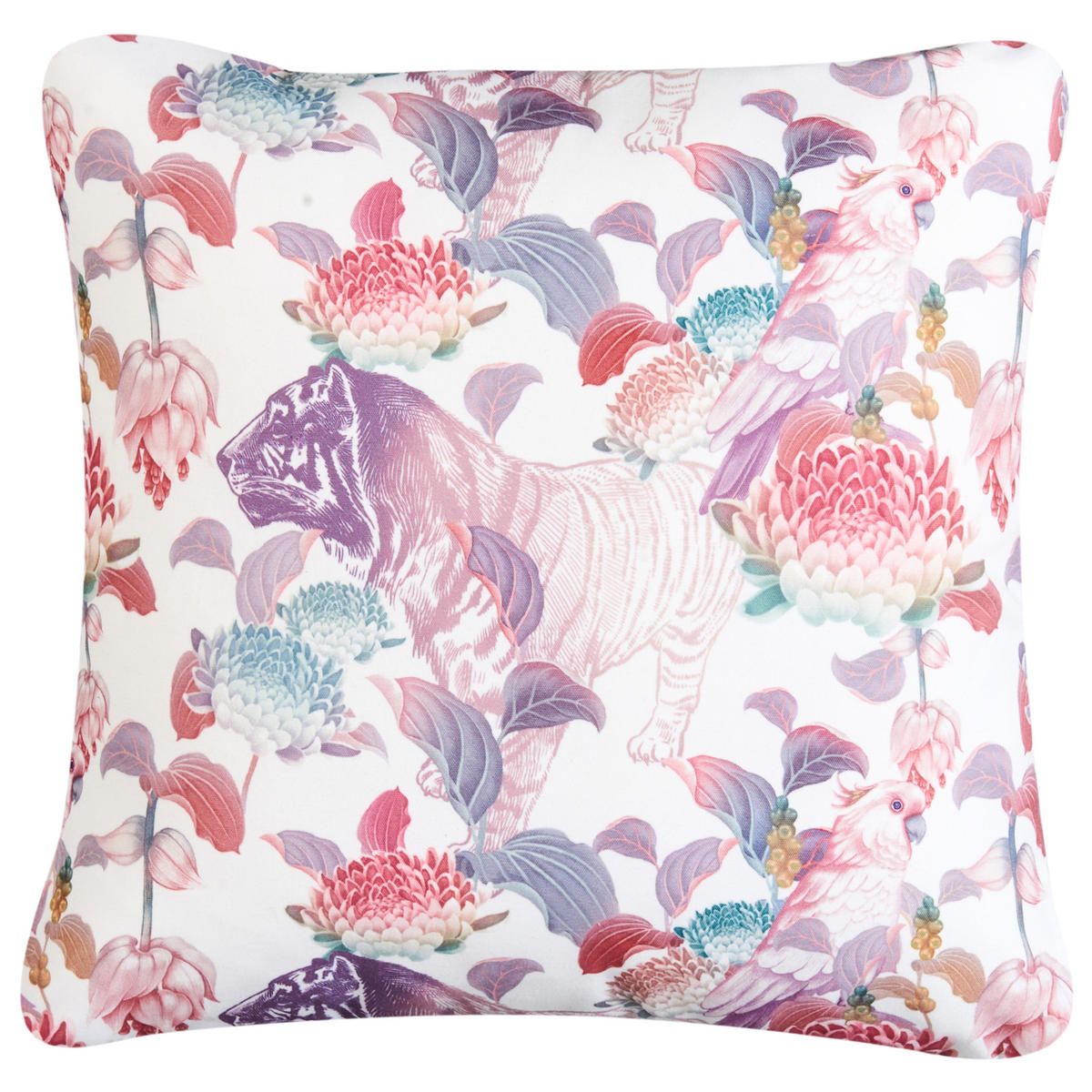 GARTENKISSEN 3er-Set Bunt 50/30 cm Vivid - Pink/Violett, Textil (45/12/45cm) - Beliani