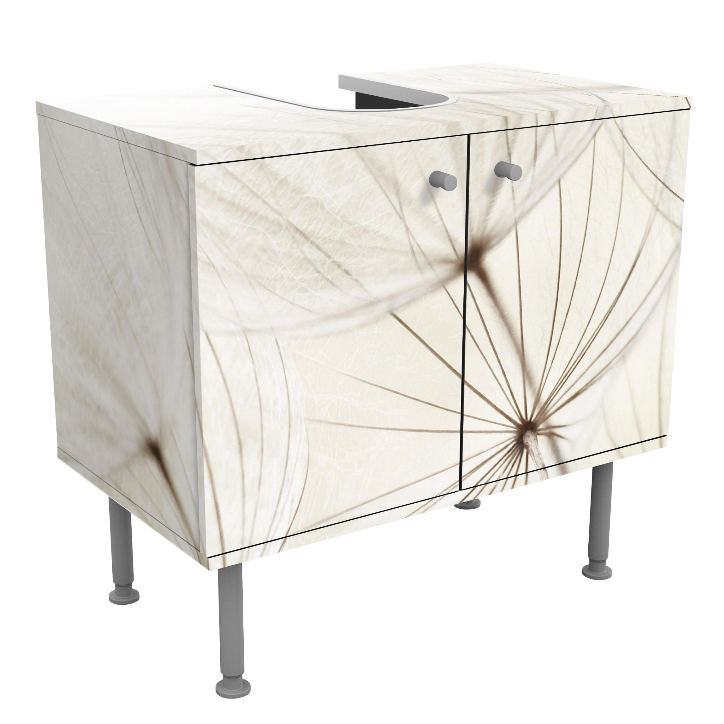 WASCHBECKENUNTERSCHRANK Sanfte Gräser 60/55/35 cm - Beige, Holzwerkstoff (60/55/35cm) - Bilderwelten