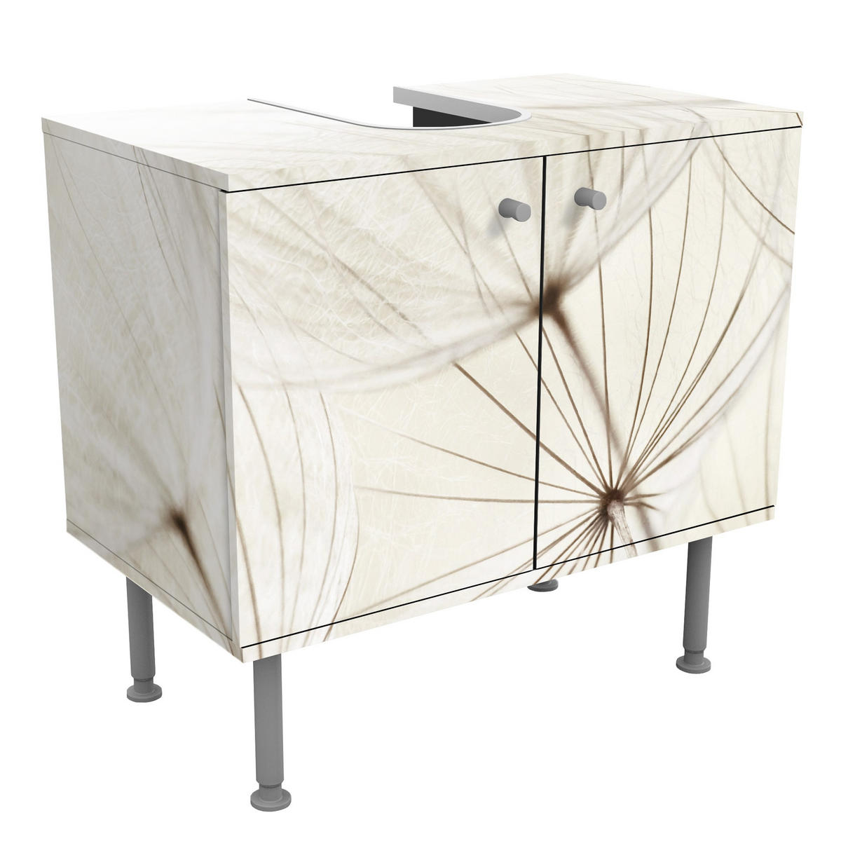 WASCHBECKENUNTERSCHRANK Sanfte Gräser 60/55/35 cm - Beige, Holzwerkstoff (60/55/35cm) - Bilderwelten