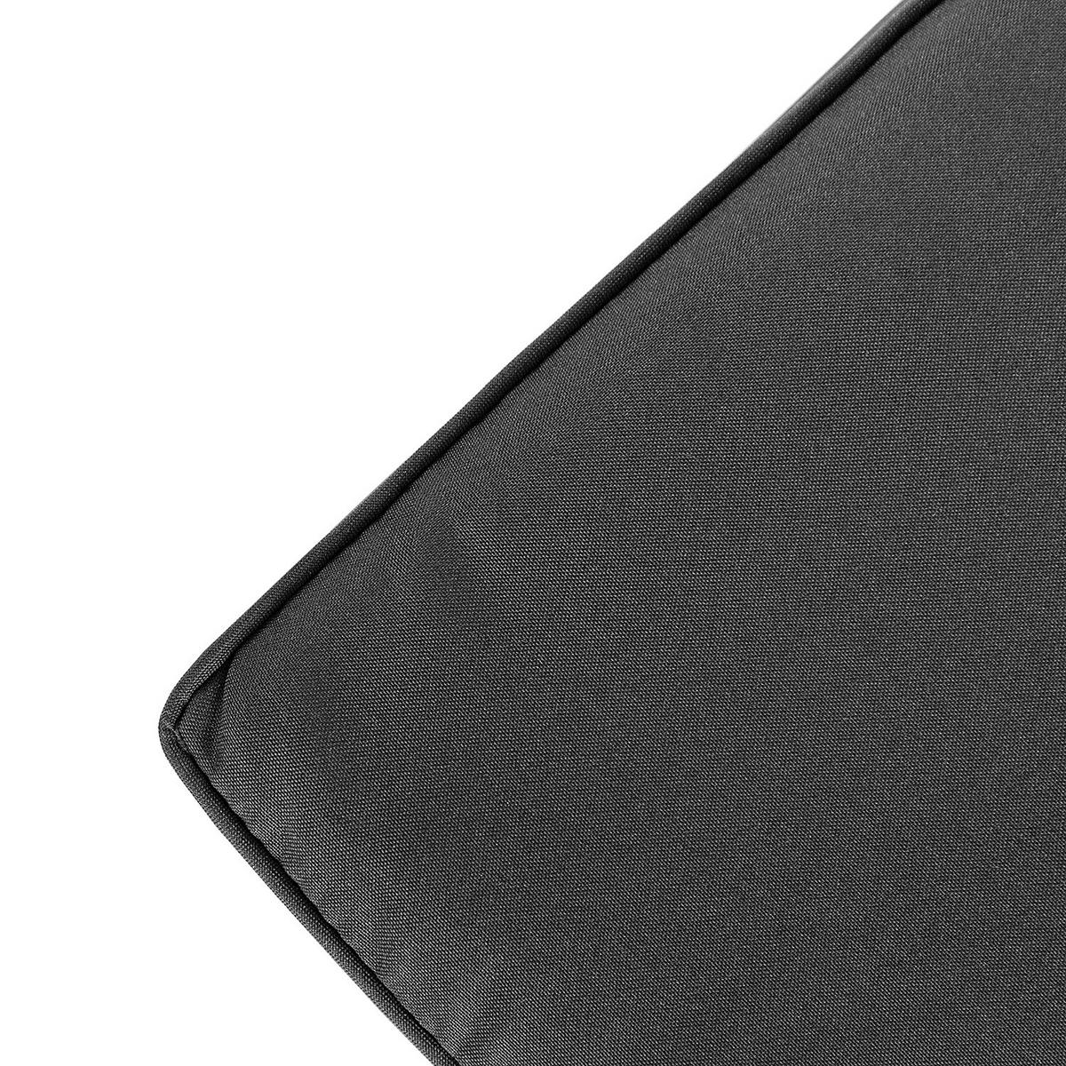 LOUNGEHOCKER - Webstoff / Akazie massiv - Anthrazit, Holz/Textil (60/38/60cm) - home24