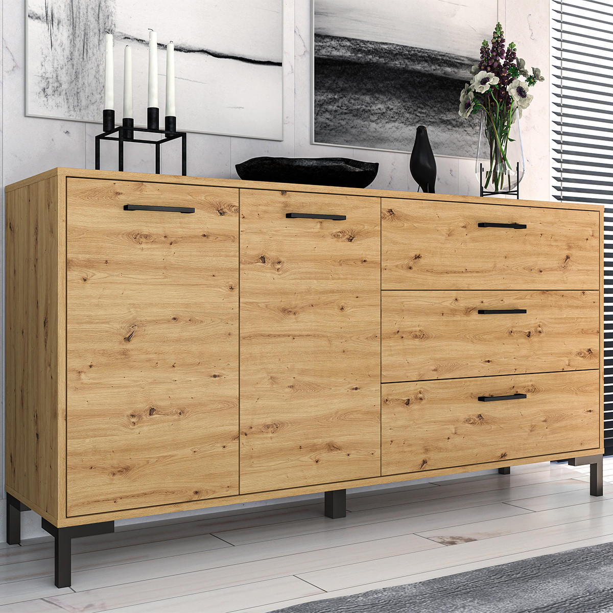 SIDEBOARD Liora Holz - Braun, Holzwerkstoff (159/83/40cm) - Petits-meubles