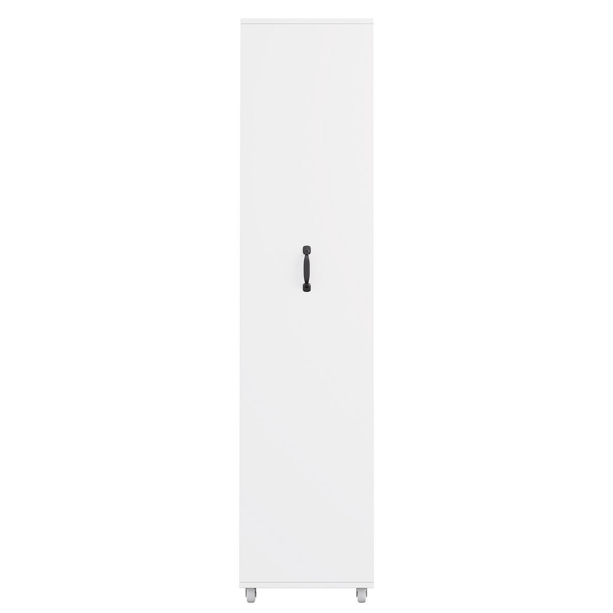 BÜCHERREGAL Hochregal 160cm mit Rollen Platzsparend Modern - Weiß, Holzwerkstoff (40/160.5/30cm) - FLIEKS