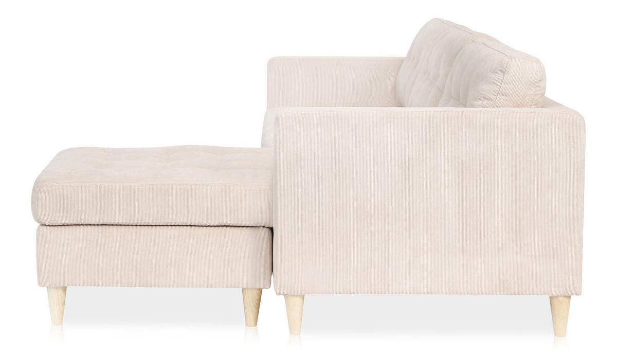 ECKSOFA Samt Sand - Beige, Textil (219/151cm) - ebuy24