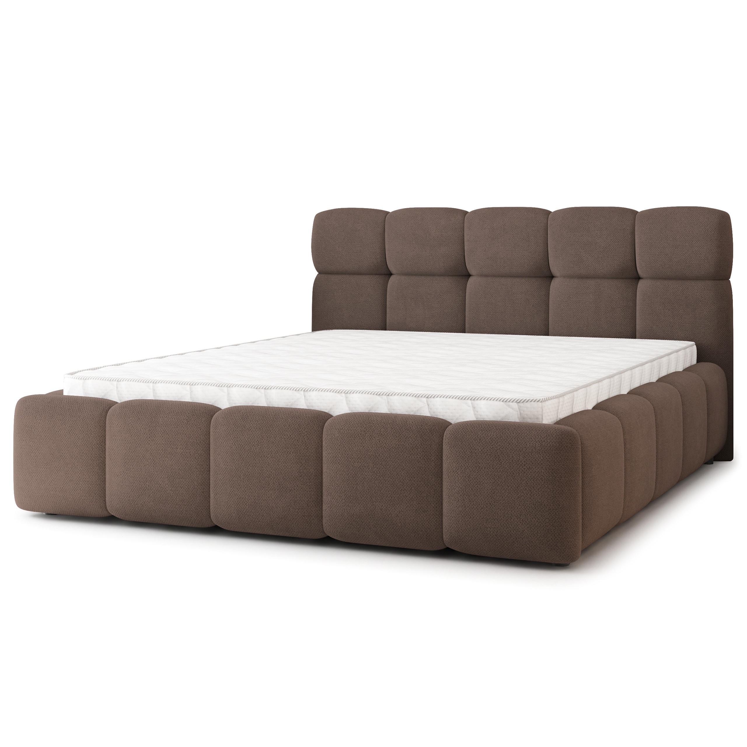 POLSTERBETT FARU SR 180x200 cm mit Bettkästen - Braun - Braun, Holz (180/200cm) - MASSENO