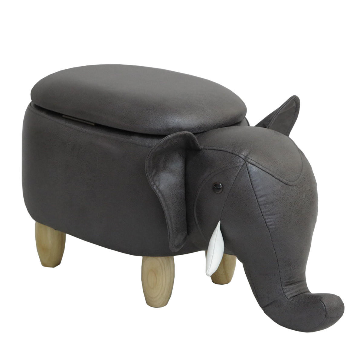 TIERHOCKER Elefant - Anthrazit/Grau, Textil (30/37/68cm) - SVITA